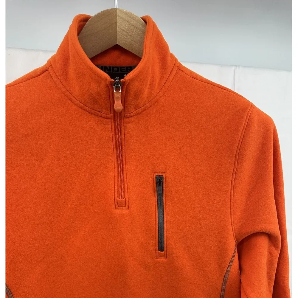 Under Armour Pullover Orange‎ Mens Small 1/4 Zip Long Sleeve Athletic Top